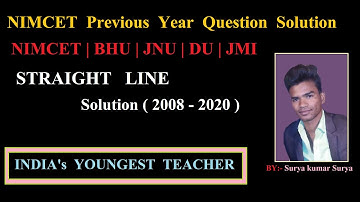 Straight Line NIMCET Previous Year Question | Straight Line For NIMCET | BHU | JNU | DU | JMI | MCA