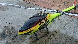 Strectched Align Pro 450L (480) maiden & piroutte + crash!! LOL