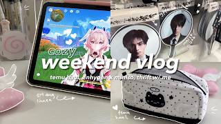 cozy weekend vlog🪽📓 temu haul, enhypen x miniso collab, thrift w/ me screenshot 1