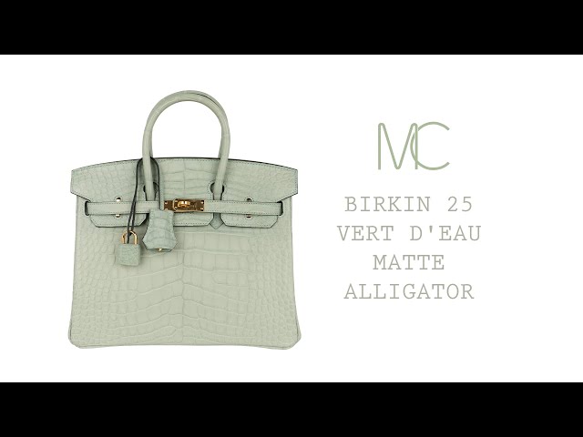 Hermes Birkin 30 Bag Vert D'eau Matte Alligator with Gold Hardware