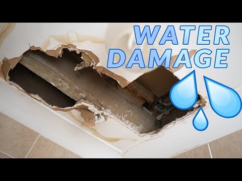 How To Repair a Water Damaged Ceiling After a Leak - Water Damaged Plasterboard / Drywall