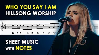 Who You Say I Am | Sheet Music with Notes for Recorder, Flute, Violin Tutorial | Hillsong Worship Profile