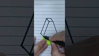 رسم حرف A ثلاثي الأبعاد  3D | سهل جدا 😍❤️ How To Drawing   3D Letter A