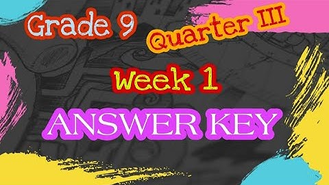 ANSWER KEY in MATH 9 QUARTER 3 WEEK 1 | kiMATHTV
