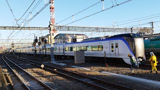 [MHあり！]E353系 S116編成 特急かいじ35号甲府行がMHを鳴らしながら八王子駅4番線に入線するシーン