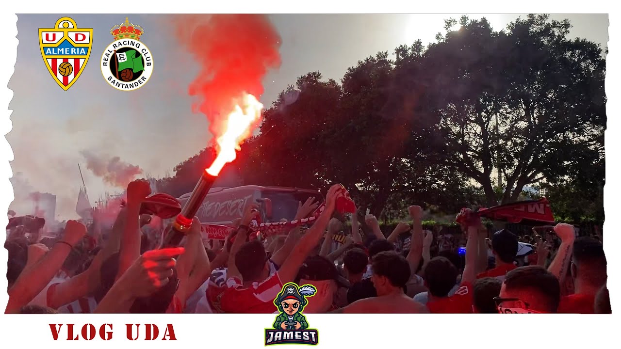 INCREÍBLE RECIBIMIENTO en Almería: la afición empuja al equipo hacia Primera 🔴⚪ | Vlog UDA