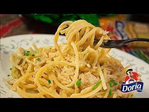 Spaghetti Huevo Doria con Pescado Blanco