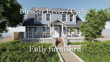Available now! | Realtime Blender Eevee Interior Tour Modular Classic Style House 11