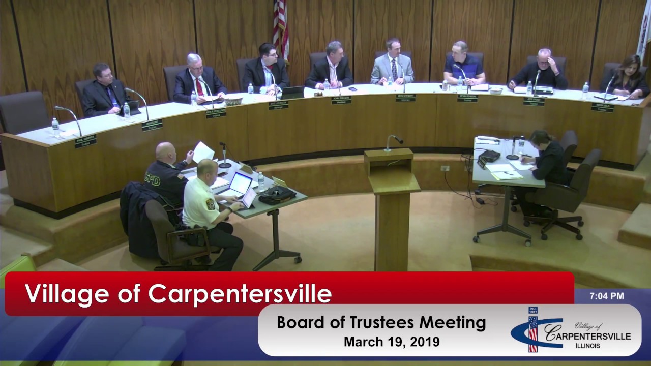 Village of Carpentersville Illinois Board Meeting 3192019 YouTube