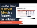 Creative Ideas to Present Tables in Business Presentation (PowerPoint Tips)