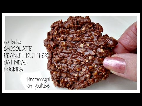 NO BAKE chocolate peanut butter OATMEAL cookies recipe, (vegan or not)