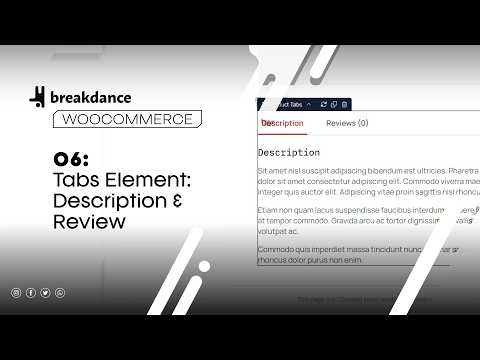 Description & Product Review Tabs element for Woocommerce, Breakdance Module 4: Lesson 6