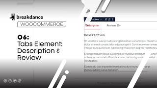 Description & Product Review Tabs element for Woocommerce, Breakdance Module 4: Lesson 6