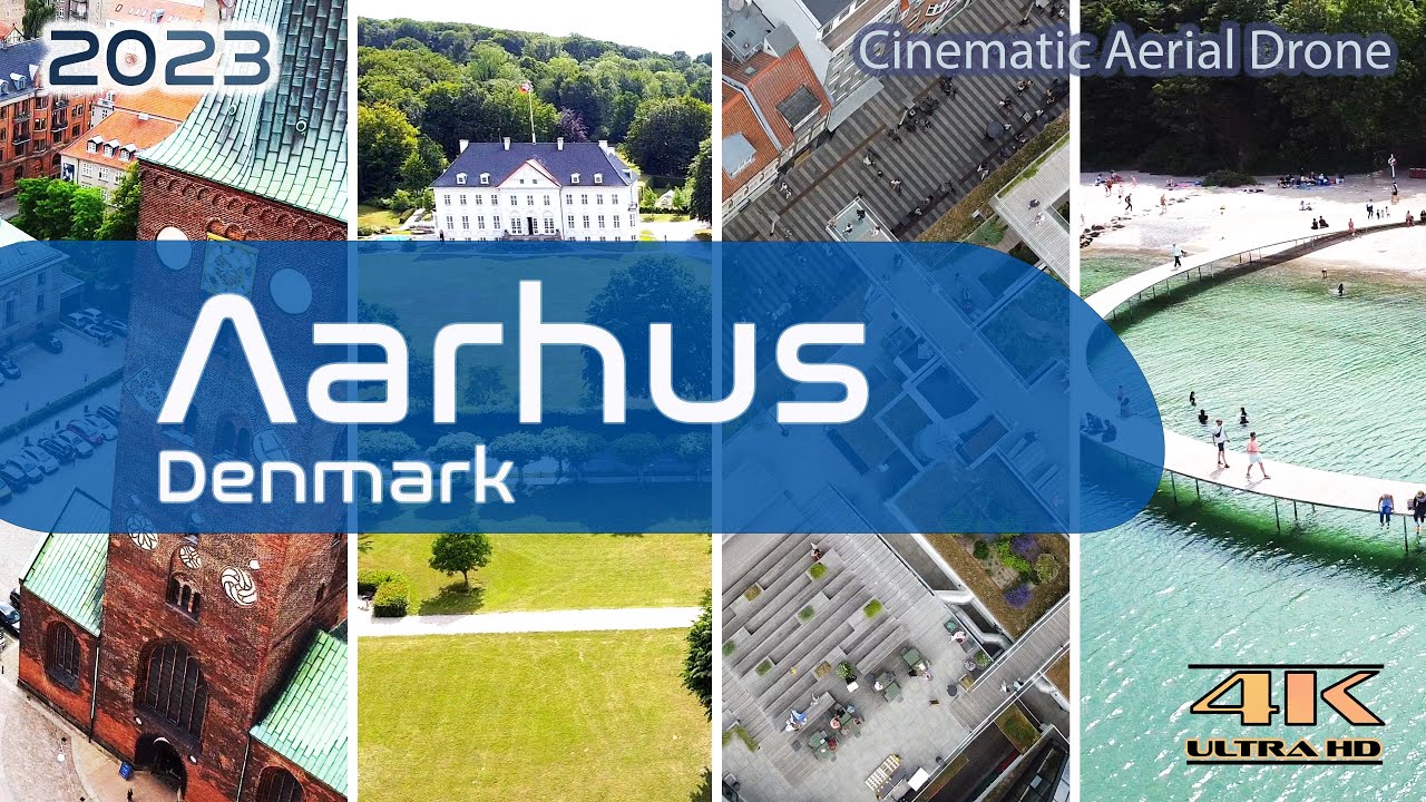 Aarhus From Above - 4K Aerial Drone - Aarhus Cathedral - Salling ROOFTOP - Marselisborg - Denmark