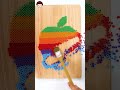 Social Media Apps, Rainbow Colorful beads | Reverse Painting With Beads, famous brand #shorts