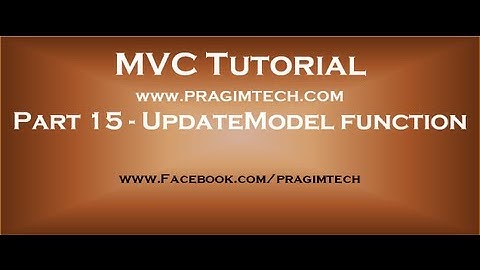 Part 15  Updatemodel function in mvc