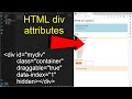 HTML div tag attributes with examples
