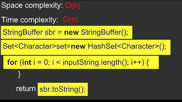 Remove duplicate characters from the string. O(n)