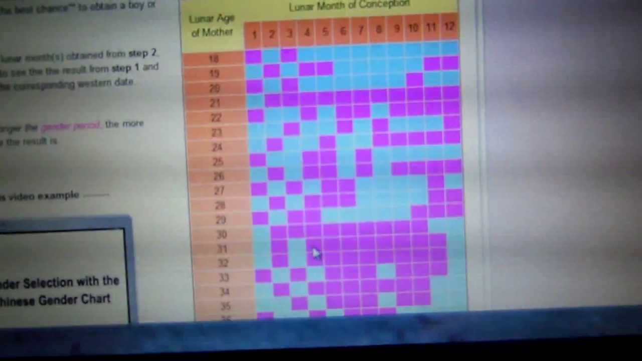 Chinese Lunar Age Chart