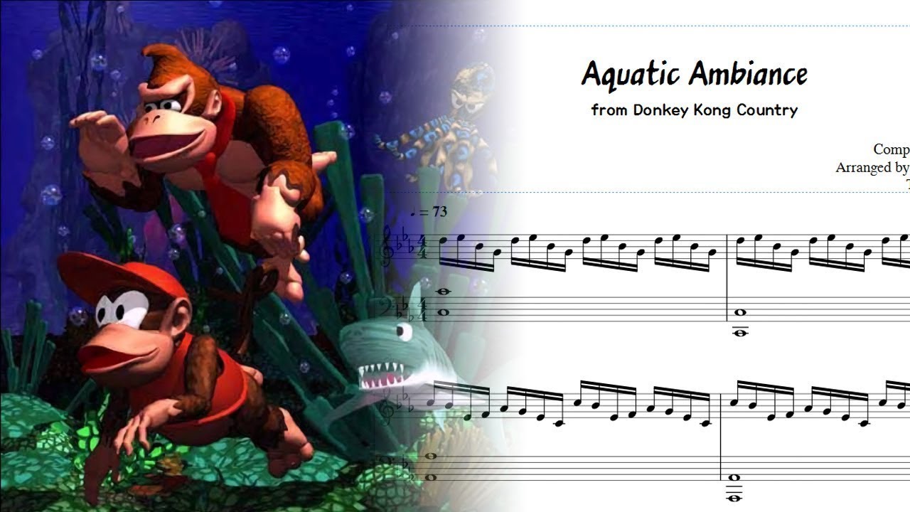 Donkey Kong Country Aquatic Ambiance Piano (Sheet Music) YouTube