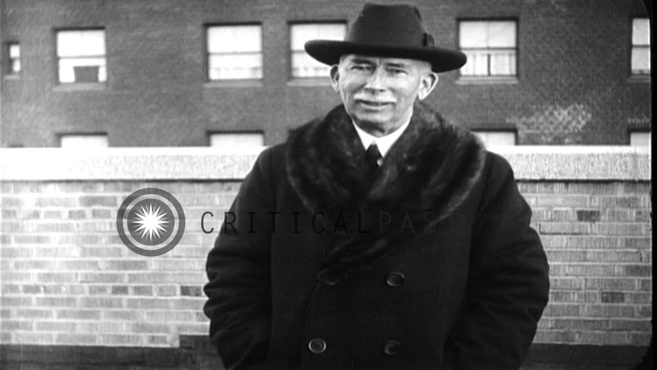 Edward M. House Edward Mandell House wearing a hat and a warm coat stands