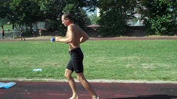 Running form video - Barefoot running left