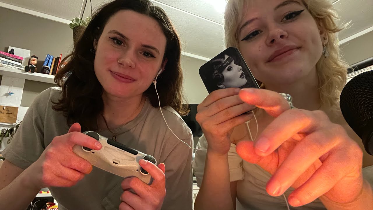 Casual ASMR, tapping, scratching, whispering, mouth sounds