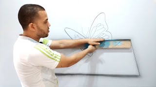 طريقة رسم ديكور حوائط 3D بطريقة احترافية || تعلم الرسم على الجدران