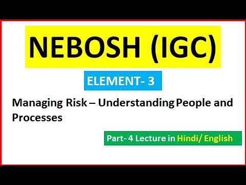 NEBOSH IGC  ELEMENT 3 PART - 4 (Managing Risk – Understanding People and Processes)