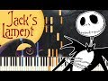 [PIANO TUTORIAL] Jack&#39;s Lament - Tim Burton&#39;s The Nightmare Before Christmas (Easy Piano, Synthesia)