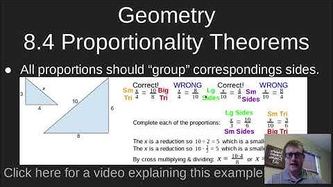 Geometry 8.4 Proportionality Theorems 1
