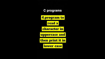 Program to read a character in uppercase and then print it in lowercase #cprogramming #c  #coding