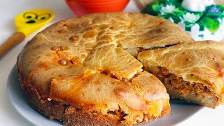 ДЕЖУРНЫЙ  Пирог из жидкого теста с Мясом и рисом/ Быстрый Простой РЕЦЕПТ