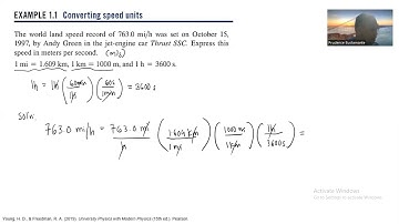 Example 1.1 Converting speed units Chapter 1 University Physics with modern physics 15th Ed