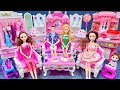 9 Minutes Satisfying with Unboxing Barbie Princess Kitchen Set &amp; Family Party Toys Review | ASMR