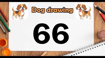 🎨 How to Draw Dog from Number 66 🐶 | Easy Dog Drawing for Beginners | Number Drawing Art Idea