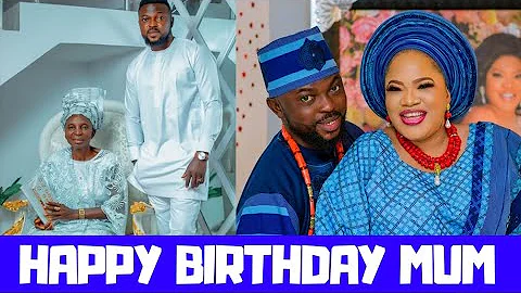Kolawole Ajeyemi Celebrates Mum's Birthday In Grandstyle With Wife Toyin Abraham