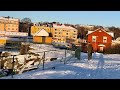 Stockholm Walks: charming shipyard island Beckholmen to beautiful Djurgårdsstaden. Winter sun &amp; snow