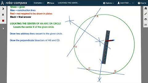 Locating the center of an arc or circle