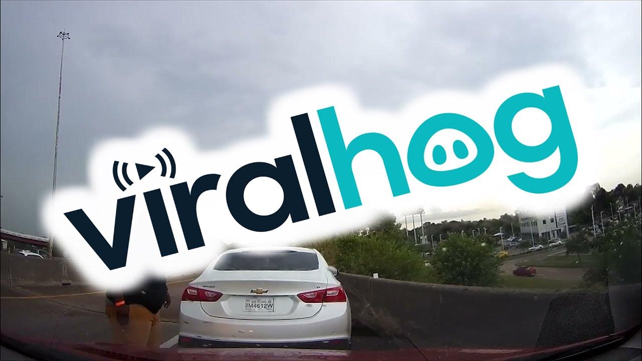 Car Rolls Back In Standstill Traffic ViralHog YouTube