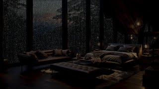 Raindrops Dance On The Windowpane  A Nightly Serenade In The Forest's Embrace  Soothing Music