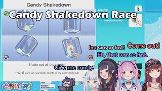 Marine, Gura, Aqua, and Ina Candy Shakedown Minigame【Hololive Eng Sub】