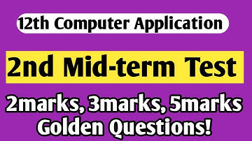 12th Computer Application - 2nd Mid-term Test - Important questions - 2023- Vjalerts