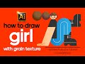 A GIRL WITH GRAIN TEXTURE | ADOBE ILLUSTRATOR 2020 TUTORIAL FOR BEGINNERS