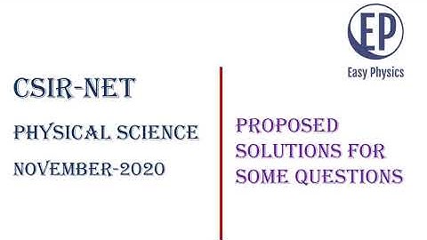 CSIR-NET-November-2020 | Proposed solutions of some questions | (3 of 5)