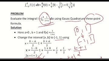 S6 CE :CPCT:  MOD 6:  Gauss Quadrature Method 2 ----- Problem1