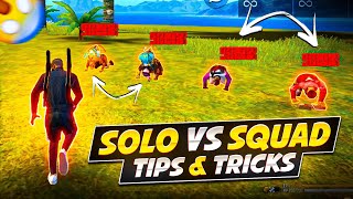 Solo Vs Squad Tips and Tricks | Solo Vs Squad | How To Handle 1v4 in Free Fire | Free Fire | FF