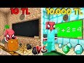 1 TL OKUL VS 10.000 TL OKUL! 😱 - Minecraft