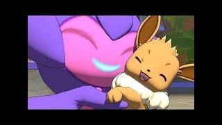 Cute Eevee And Poipole Animation - Pokemon 3D Toon Shader Version Game Animation
