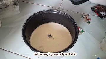 procedure text : how to make grass jelly cappuccino drink 